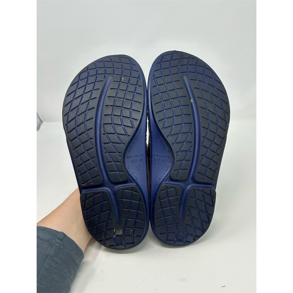 OOFOS OOahh Sport Flex Recovery Slide Sandals Unisex Navy Blue Size 41 - Picture 9 of 12